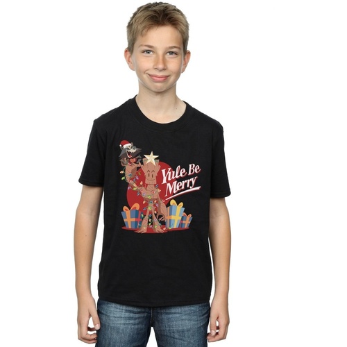 Vêtements Garçon T-shirts manches courtes Marvel Yule Be Merry Noir