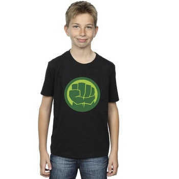 Vêtements Garçon T-shirts manches courtes Marvel Hulk Chest Logo Noir