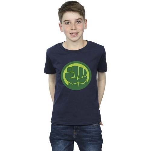 Vêtements Garçon T-shirts manches courtes Marvel Hulk Chest Logo Bleu
