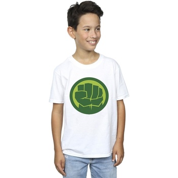 Vêtements Garçon T-shirts manches courtes Marvel Hulk Chest Logo Blanc