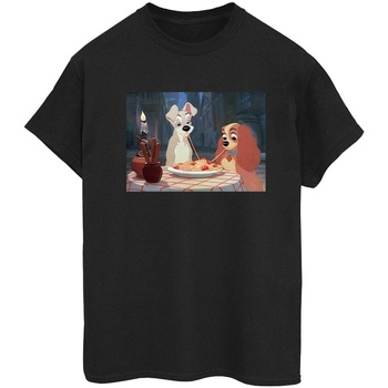 Vêtements Femme T-shirts manches longues Disney Lady And The Tramp Spaghetti Photo Noir