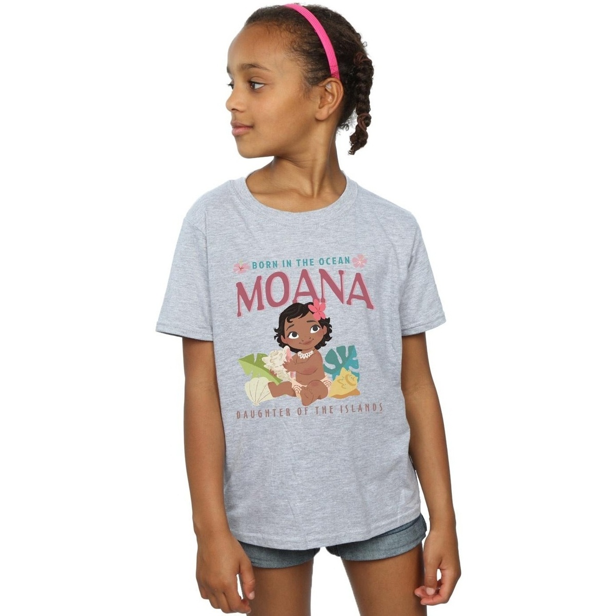 Vêtements Fille T-shirts manches longues Disney Moana Born In The Ocean Gris