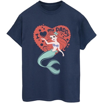 Vêtements Femme T-shirts manches longues Disney The Little Mermaid Love Daddy Bleu