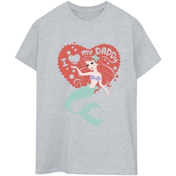 Vêtements Femme T-shirts manches longues Disney The Little Mermaid Love Daddy Gris