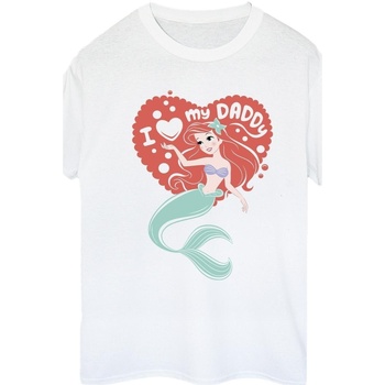 Vêtements Femme T-shirts manches longues Disney The Little Mermaid Love Daddy Blanc