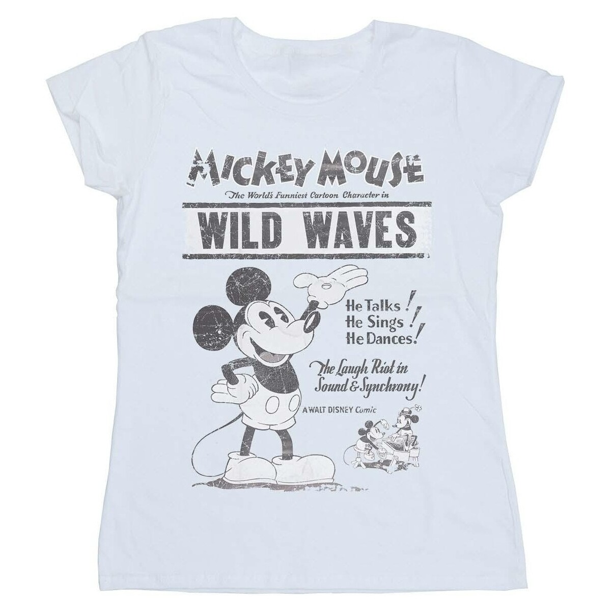 Vêtements Femme T-shirts manches longues Disney Mickey Mouse Making Waves Blanc