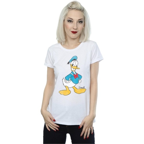 Vêtements Femme T-shirts manches longues Disney Classic Donald Duck Blanc