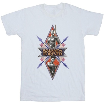 Vêtements Garçon T-shirts manches courtes Marvel Wakanda Forever Tribal Spear Chest Blanc