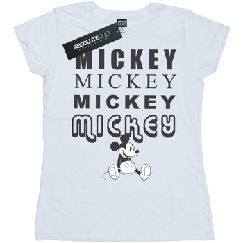Vêtements Femme T-shirts manches longues Disney Mickey Mouse Sitting Blanc