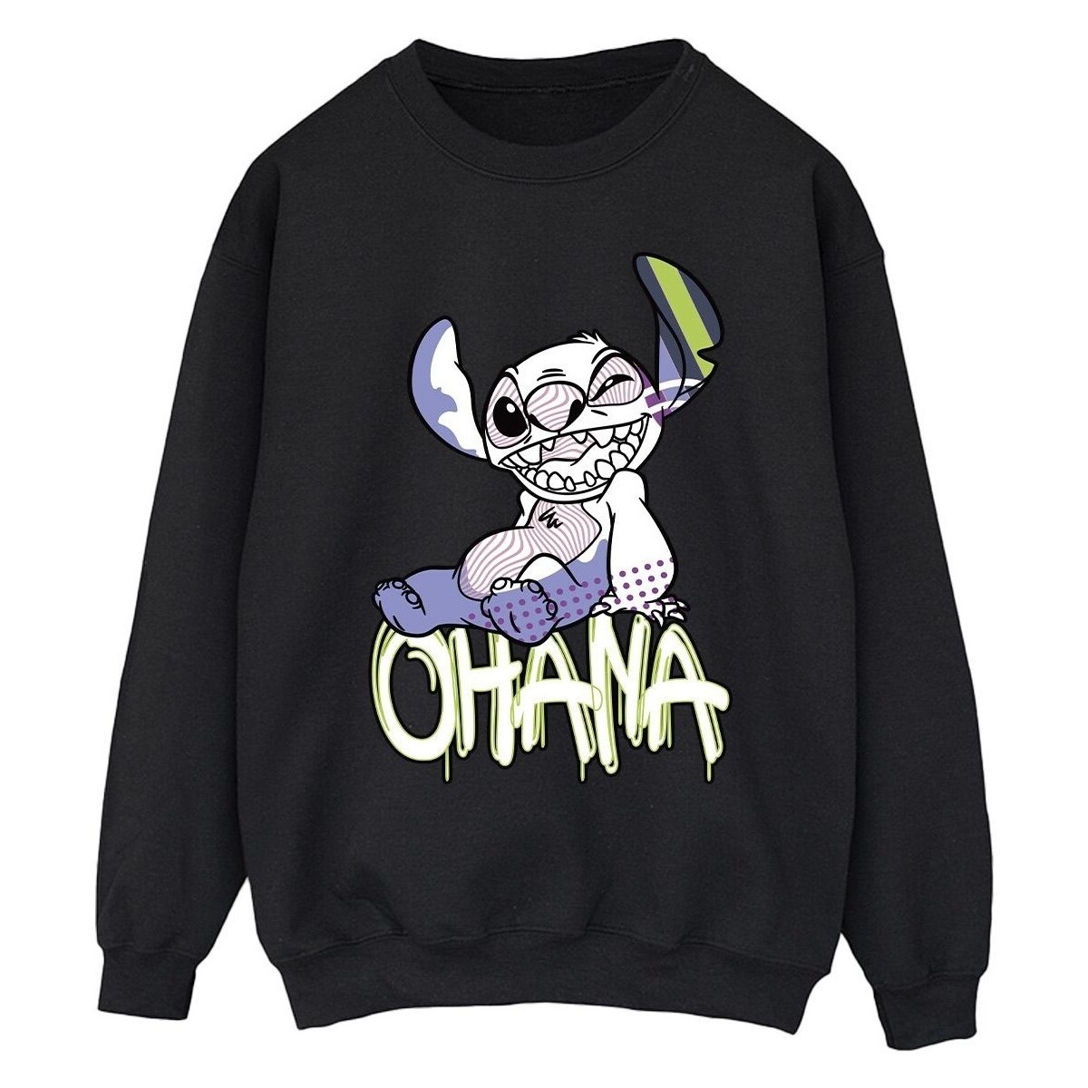 Vêtements Homme Sweats Disney Lilo And Stitch Ohana Graffiti Noir