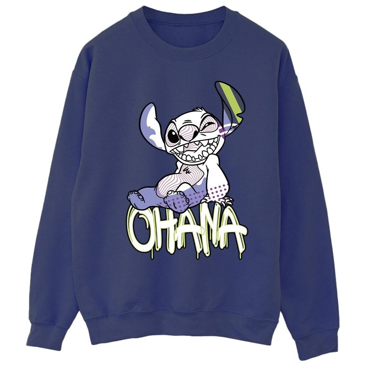 Vêtements Homme Sweats Disney Lilo And Stitch Ohana Graffiti Bleu