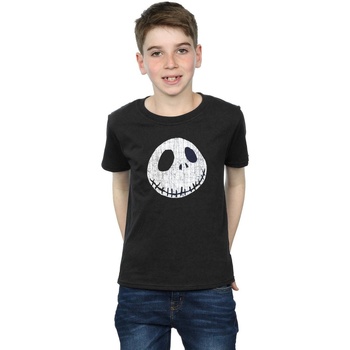 Vêtements Garçon T-shirts manches courtes Disney Nightmare Before Christmas Jack Cracked Face Noir