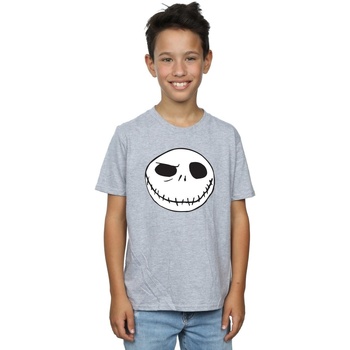 Vêtements Garçon T-shirts manches courtes Disney Nightmare Before Christmas Jack's Big Face Gris