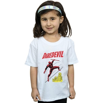 Vêtements Fille T-shirts manches longues Marvel Daredevil Rooftop Blanc