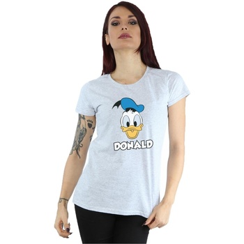 Vêtements Femme T-shirts manches longues Disney Donald Duck Face Gris
