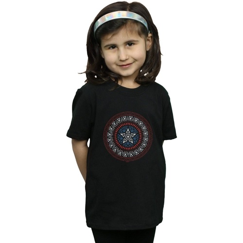 Vêtements Fille T-shirts manches longues Marvel Captain America Ornamental Shield Noir