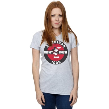 Vêtements Femme T-shirts manches longues Disney Mickey Mouse American Icon Gris