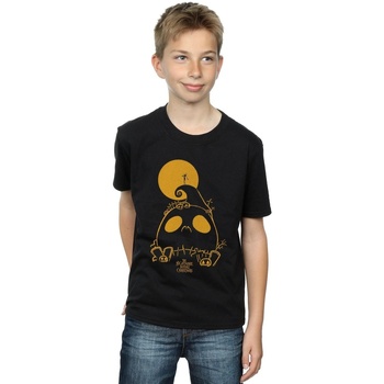 Vêtements Garçon T-shirts manches courtes Disney Nightmare Before Christmas Jack Skellington Cemetary Noir