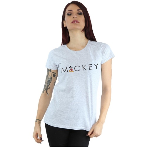 Vêtements Femme T-shirts manches longues Disney Minnie Mouse Kick Letter Gris