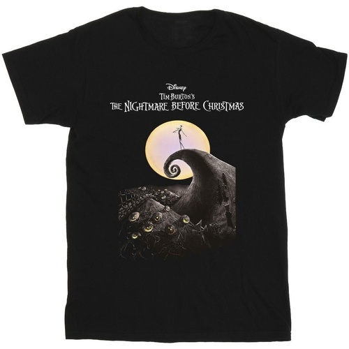 Vêtements Garçon T-shirts manches courtes Nightmare Before Christmas Moon Poster Noir