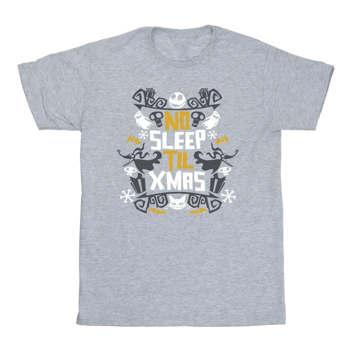 Vêtements Garçon T-shirts manches courtes Nightmare Before Christmas No Sleep Till Christmas Gris