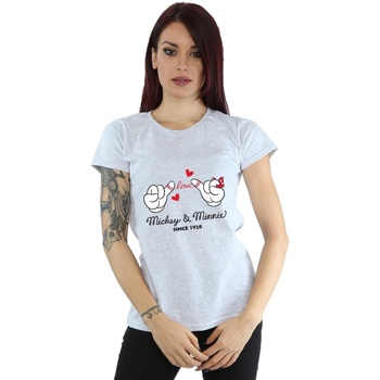 Vêtements Femme T-shirts manches longues Disney Mickey Mouse Love Hands Gris