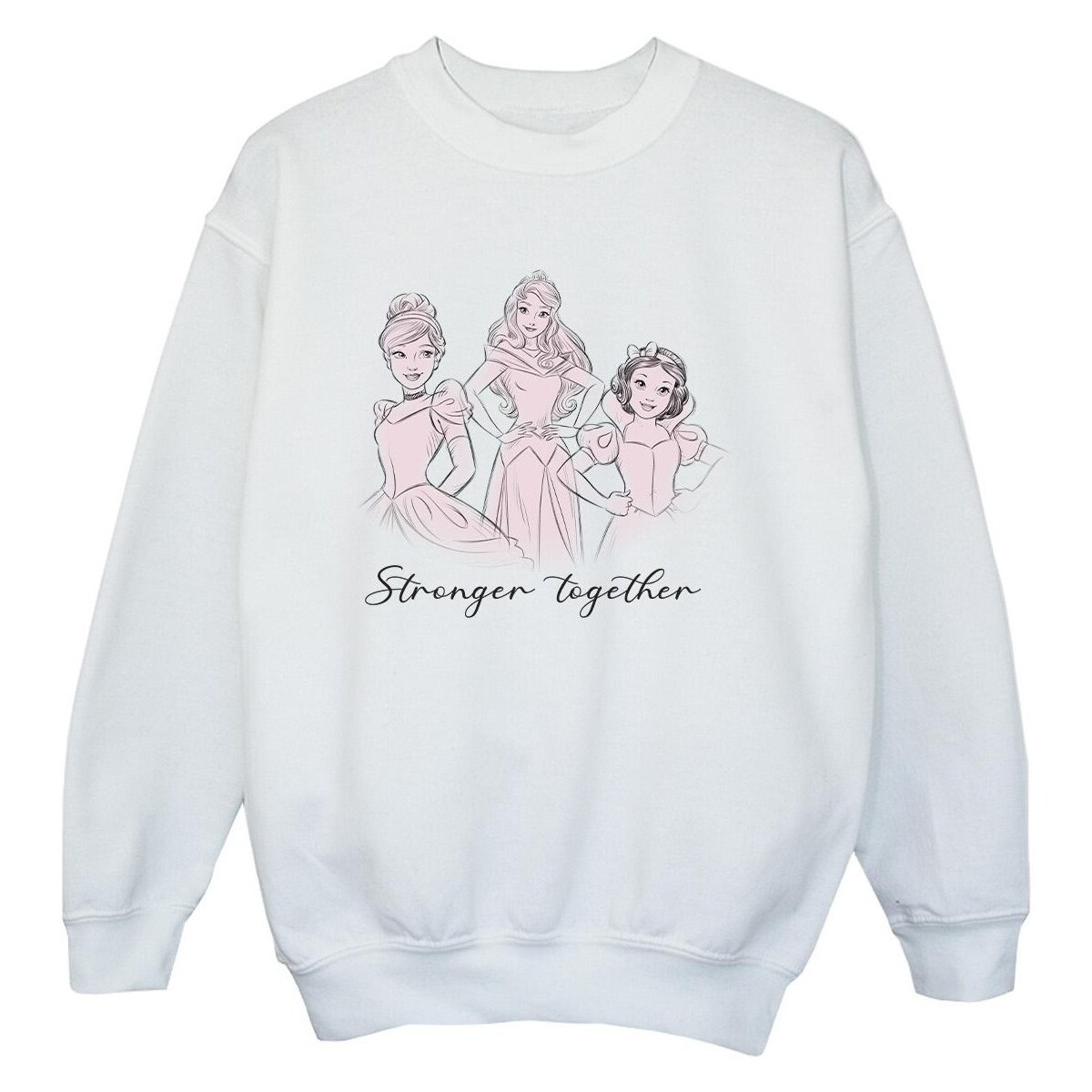 Vêtements Garçon Sweats Disney Princesses Stronger Together Blanc