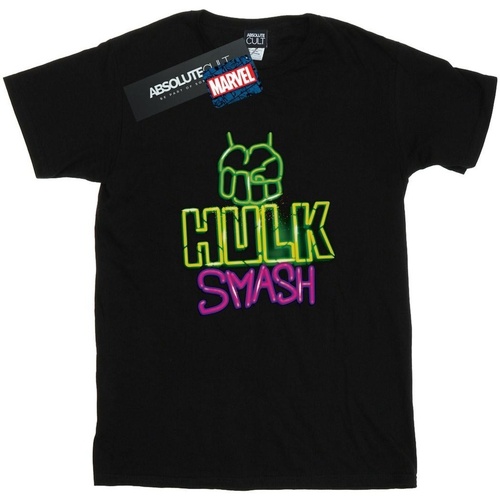 Vêtements Fille T-shirts manches longues Marvel Hulk Smash Noir