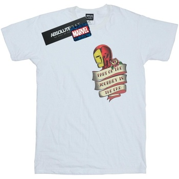 Vêtements Fille T-shirts manches longues Marvel Iron Man Tattoo Journey Breast Print Blanc