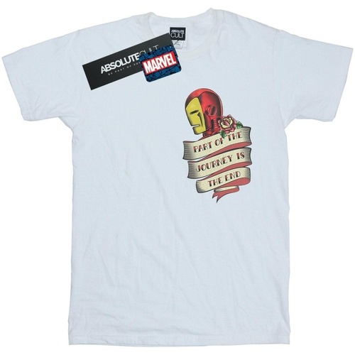 Vêtements Fille T-shirts manches longues Marvel Iron Man Tattoo Journey Breast Print Blanc