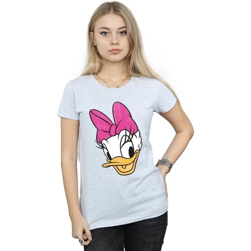 Vêtements Femme T-shirts manches longues Disney Daisy Duck Head Painted Gris