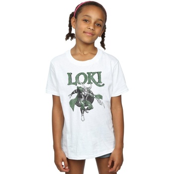 Vêtements Fille T-shirts manches longues Marvel Loki Scepter Blanc