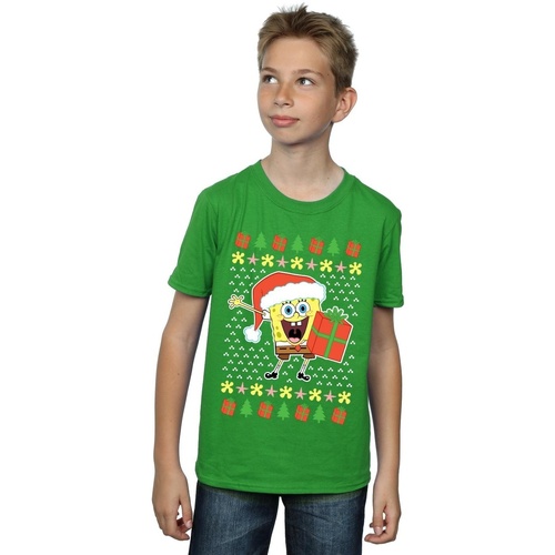 Vêtements Garçon T-shirts manches courtes Spongebob Squarepants Ugly Christmas Vert