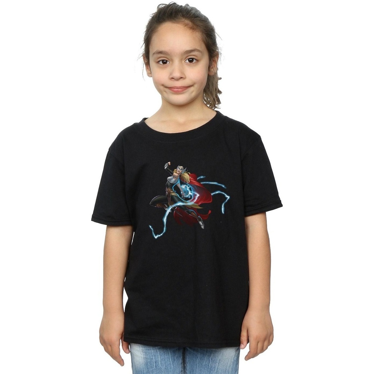 Vêtements Fille T-shirts manches longues Marvel The Mighty Thor Goddess Of Thunder Noir