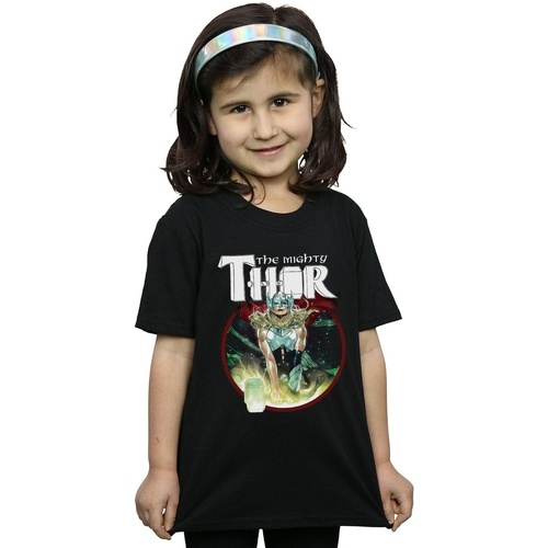 Vêtements Fille T-shirts manches longues Marvel The Mighty Thor Poster Noir