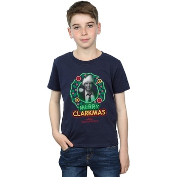 Vêtements Garçon T-shirts manches courtes National Lampoon´s Christmas Va Greyscale Clarkmas Bleu