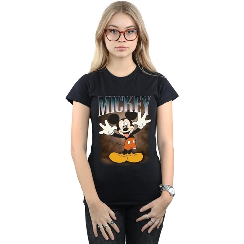 Vêtements Femme T-shirts manches longues Disney Mickey Mouse Tongue Montage Noir