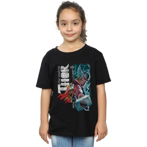 Vêtements Fille T-shirts manches longues Marvel The Mighty Thor Mighty Duo Noir