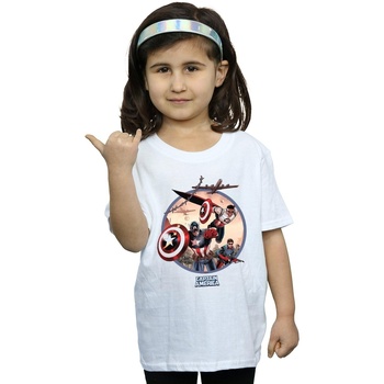 Vêtements Fille T-shirts manches longues Marvel Captain America And Falcon In Battle Blanc