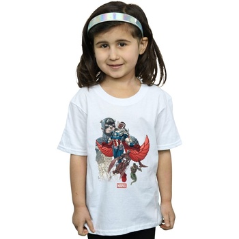 Vêtements Fille T-shirts manches longues Marvel Captain America Falcon Evolution Blanc