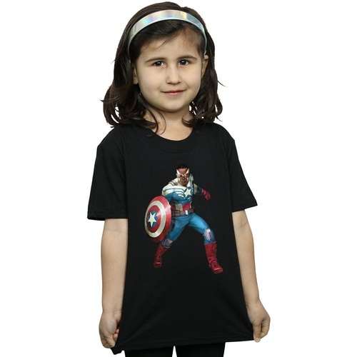 Vêtements Fille T-shirts manches longues Marvel Falcon Is Captain America Noir