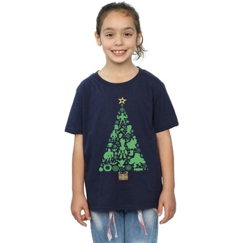 Vêtements Fille T-shirts manches longues Marvel Avengers Christmas Tree Bleu