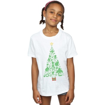 Vêtements Fille T-shirts manches longues Marvel Avengers Christmas Tree Blanc
