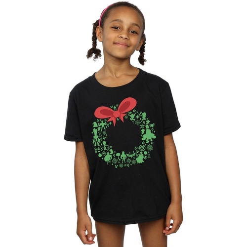 Vêtements Fille T-shirts manches longues Marvel Avengers Christmas Wreath Noir