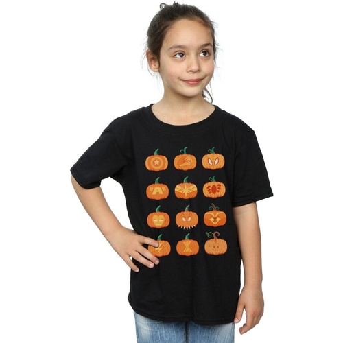 Vêtements Fille T-shirts manches longues Marvel Avengers Halloween Pumpkin Noir