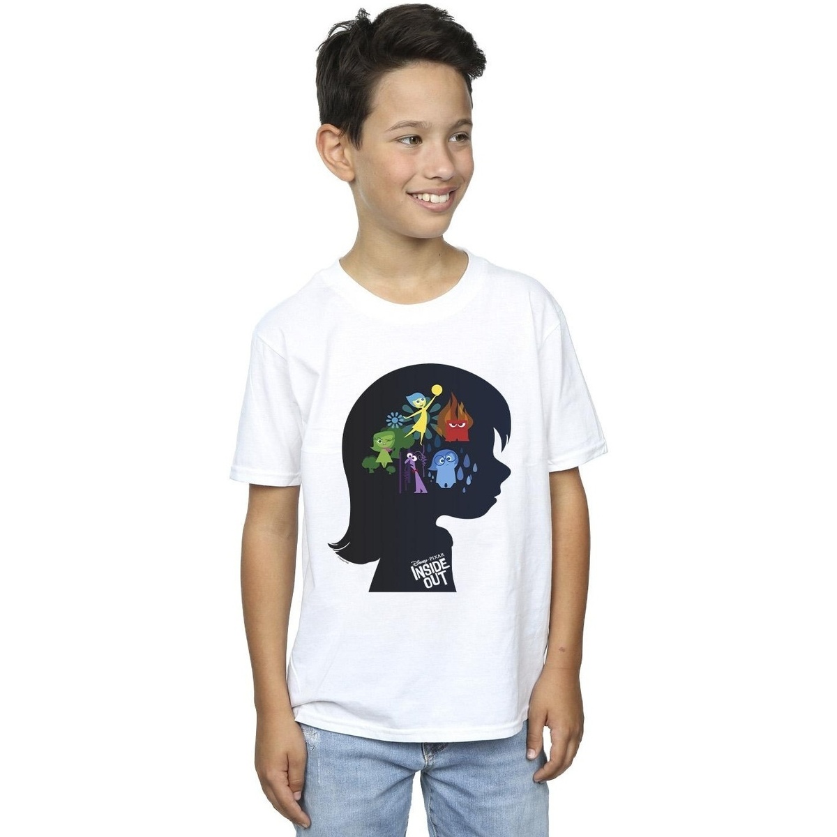 Vêtements Garçon T-shirts manches courtes Disney Inside Out Head Silhouette Blanc