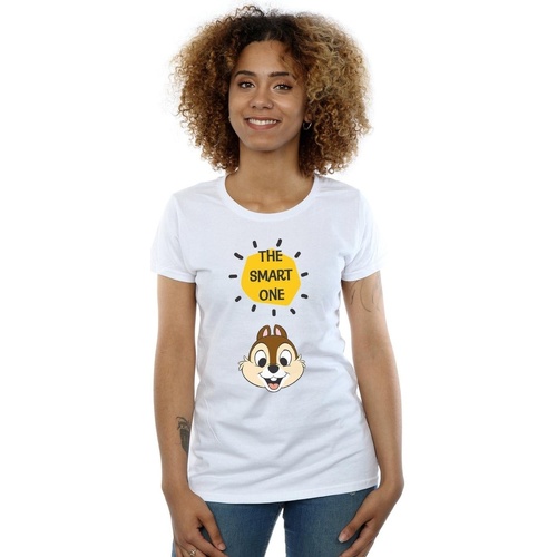 Vêtements Femme T-shirts manches longues Disney Chip N Dale The Smart One Blanc