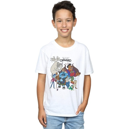 Vêtements Garçon T-shirts manches courtes Disney Onward Character Collage Blanc