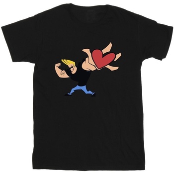 Vêtements Homme T-shirts manches longues Johnny Bravo Heart Present Noir