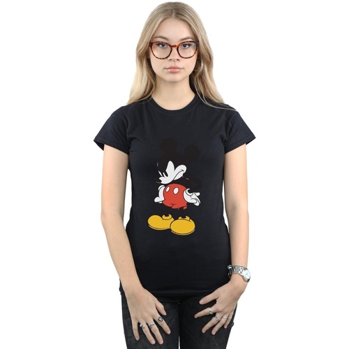 Vêtements Femme T-shirts manches longues Disney Mickey Mouse Angry Look Down Noir